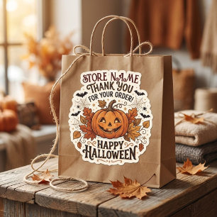 Custom Halloween Small Business Thank You Square Sticker