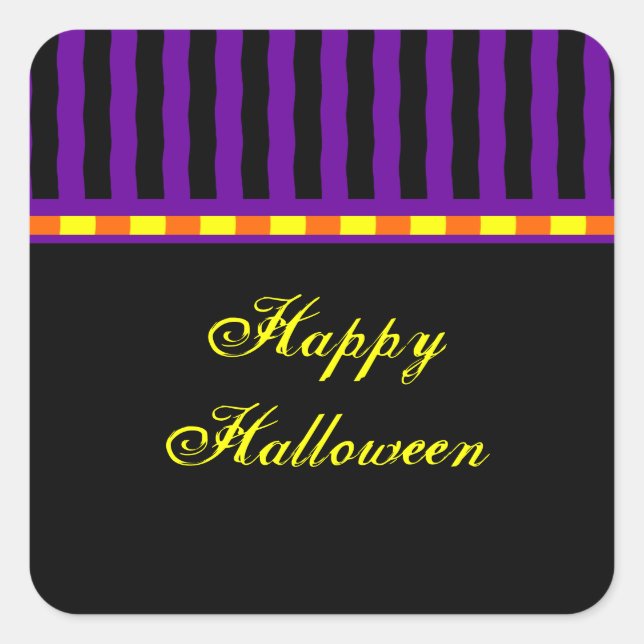 Custom Halloween Striped Sticker (Front)