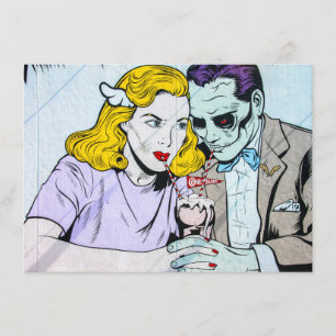 Custom Halloween Themed Wedding Invitation