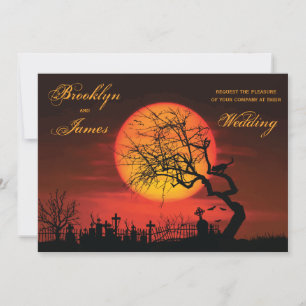 Custom Halloween Wedding Invitations Night