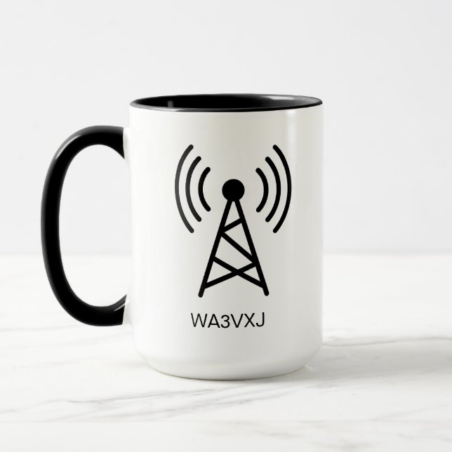 Custom HAM Radio Call Sign Gift Amateur Radio Mug (Left)