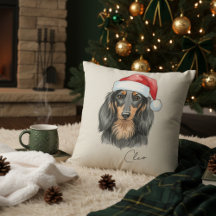 Custom Hand Drawn Christmas Dachshund Portrait