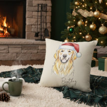 Custom Hand Drawn Christmas Golden Retriever Dog