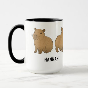 Custom Hand Drawn Cute Capybara Coffee Mug