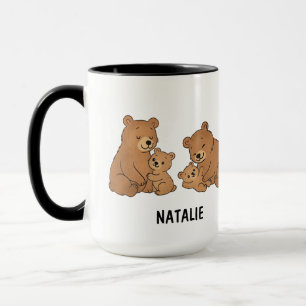 Custom Hand Drawn Cute Mama Bear Best Mum Ever Mug