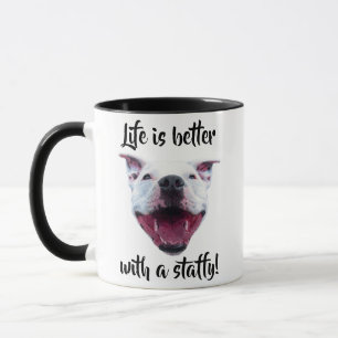 Custom Hand-Drawn Staffordshire Bull Terrier Mug