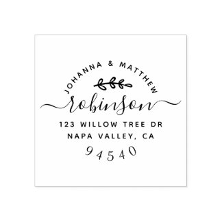 Custom Hand Lettered Script Wedding Return Address Rubber Stamp