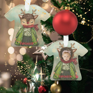 Custom Hand-Painted Deer Photo Kids Ornament