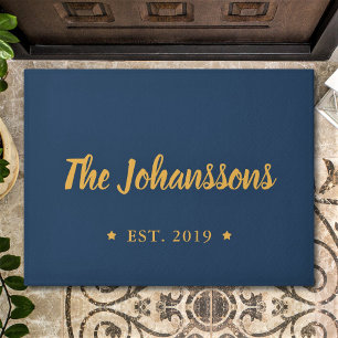 Custom Hand Scripted Family Name Personalised Doormat