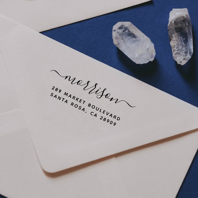 Custom Hand-written Family Name & Return Address Rubber Stamp (Creator Uploaded)