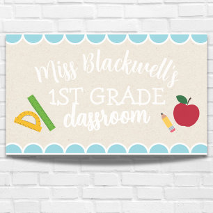Custom Hand Written Teacher Name Classroom Scallop Banner