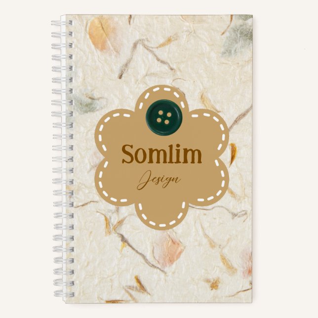 Custom handcrafted paper Earthy background Notebook (Front)