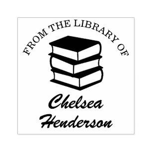 Custom Handmade Books From The Library Of Name Rubber Stamp