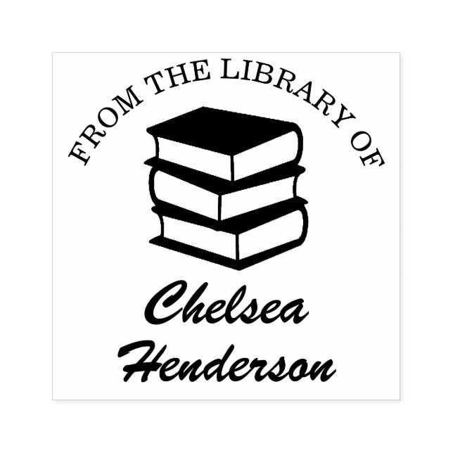 Custom Handmade Books From The Library Of Name Rubber Stamp (Imprint)