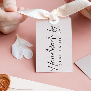 Custom "Handmade by" Rubber Stamp – Elegant Script