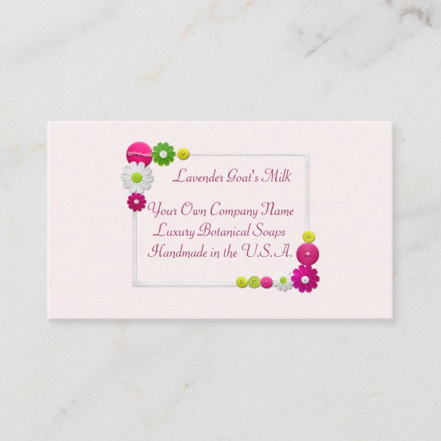 Custom Handmade Luxury Floral Frame Soap Insert (Front)