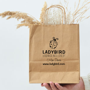 Custom Handmade with love, Cute Ladybird  Rubber Stamp