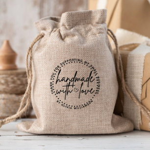 Custom Handmade With Love Name Thank You Rubber Stamp