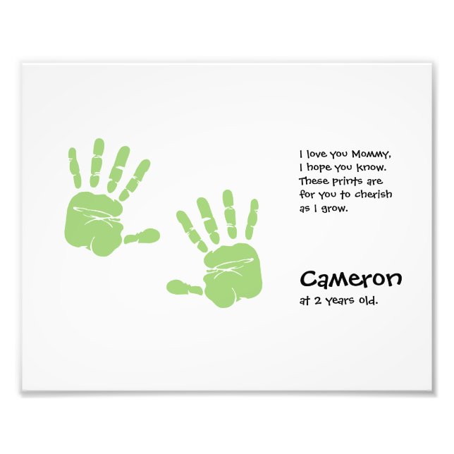 Custom handprint art from child with name poem photo print (Front)