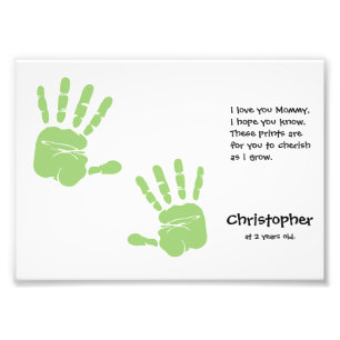 Custom handprint art from child with name, poem photo print