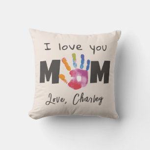 Custom Handprint Love You Mum Cushion