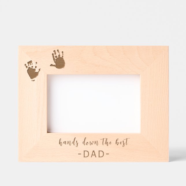 Custom Handprints Best Dad Etched Frames (Front)