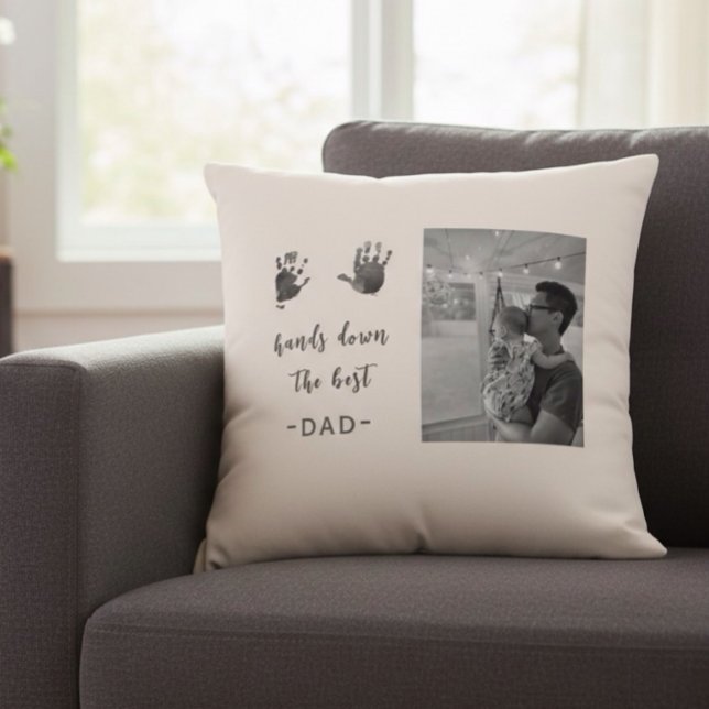 Custom Handprints Best Dad Photo Cushion (Creator Uploaded)