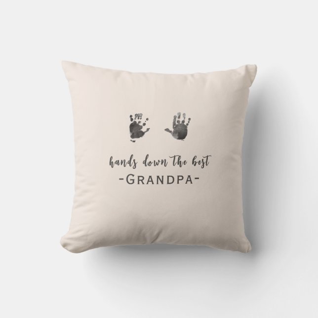 Custom Handprints Best Grandpa Cushion (Front)
