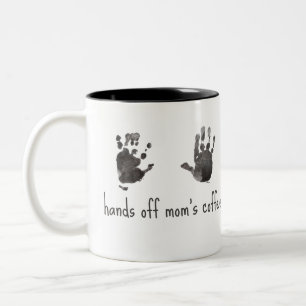 Custom Handprints Funny Mum Two-Tone Coffee Mug