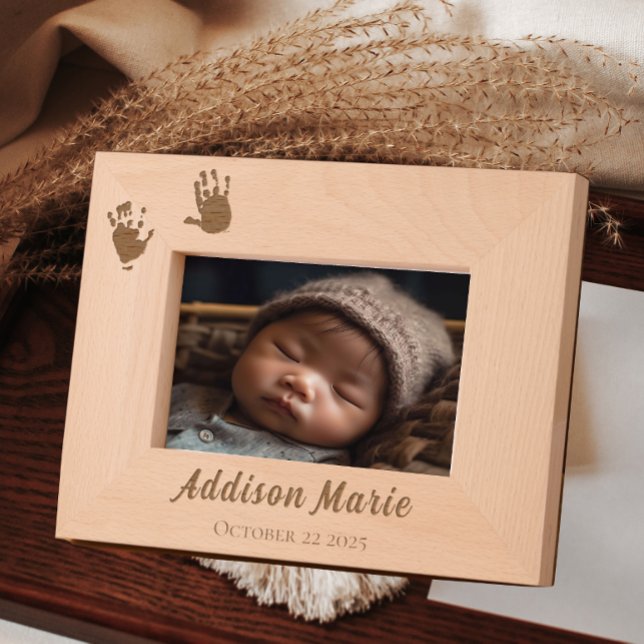 Custom Handprints Newborn New Parents Etched Frames (Creator Uploaded)