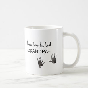 Custom Handprints Photo Best Grandpa Coffee Mug