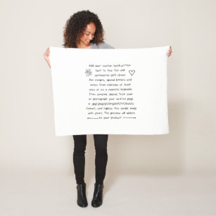Custom Handwriting Fleece Blanket