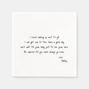 Custom Handwriting Love Note Wedding Napkins