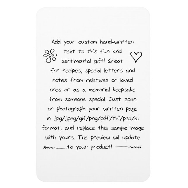 Custom Handwriting Magnet (Vertical)