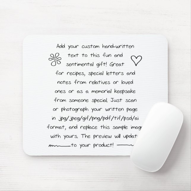 Custom Handwriting Mouse Mat (With Mouse)
