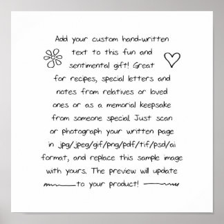 Custom Handwriting Poster