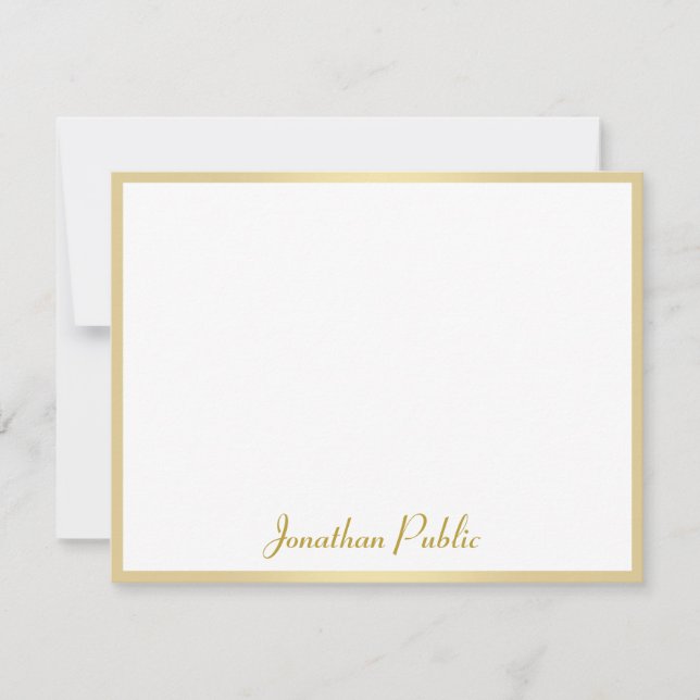 Custom Handwriting Script Text Template Gold (Front)