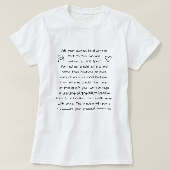 Custom Handwriting T-Shirt (Design Front)