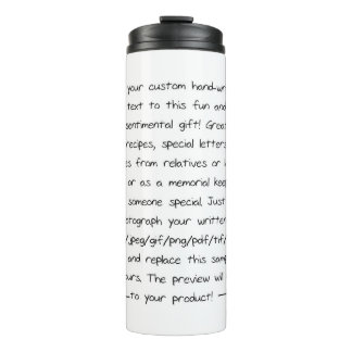 Custom Handwriting Thermal Tumbler