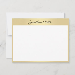 Custom Handwritten Gold Script Text Personalised Card