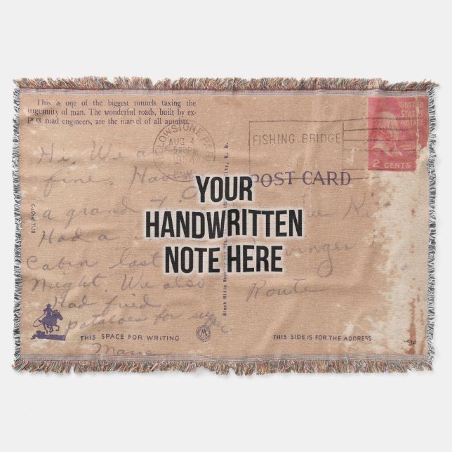 Custom Handwritten Letter Sentimental Keepsake Throw Blanket (Front)