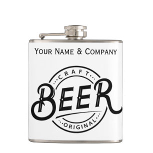 Custom Handwritten Logo Beer Flask