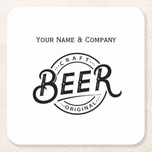 Custom Handwritten Logo Beer Paper Coaster