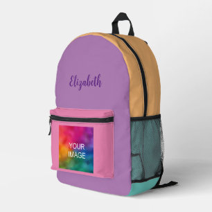 Custom Handwritten Name Image Colourful Template Printed Backpack
