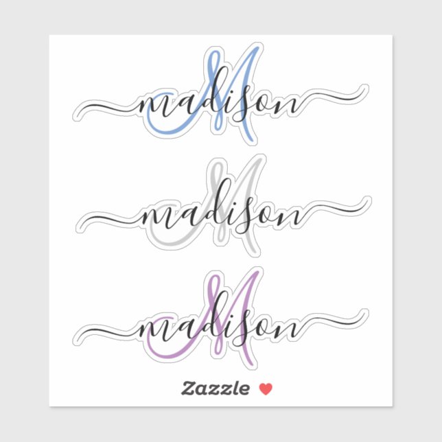 Custom Handwritten Name Monogram Script (Sheet)