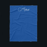 Custom Handwritten Names Template Small Deep Blue Fleece Blanket<br><div class="desc">Custom Trendy Create Your Own Template Upload Image Photo Add Handwritten Script Name or Text Deep Blue & White Small Fleece Blanket.</div>