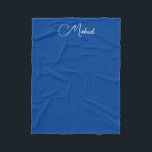 Custom Handwritten Names Template Small Deep Blue Fleece Blanket<br><div class="desc">Custom Trendy Create Your Own Template Upload Image Photo Add Handwritten Script Name or Text Deep Blue & White Small Fleece Blanket.</div>