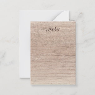 Custom Handwritten Script Natural Wood Look Card
