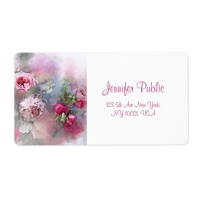 Custom Handwritten Script Watercolor Flowers (Front)