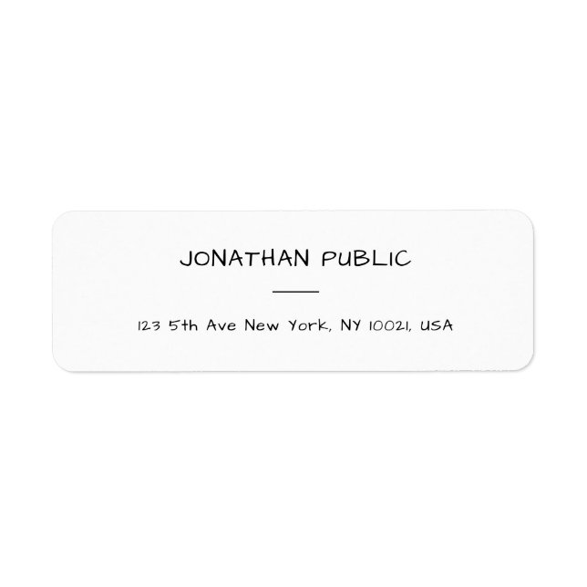 Custom Handwritten Template Modern Return Address (Front)